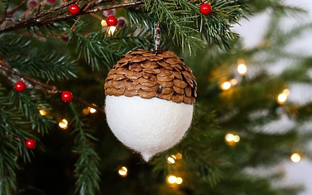 DIY acorn Christmas ornament