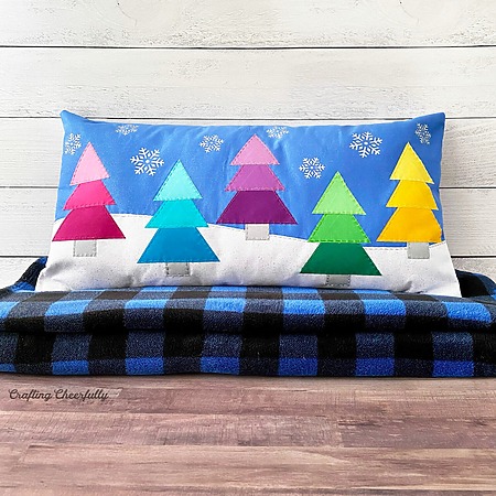 DIY ombre Christmas tree pillow with easy envelope closure