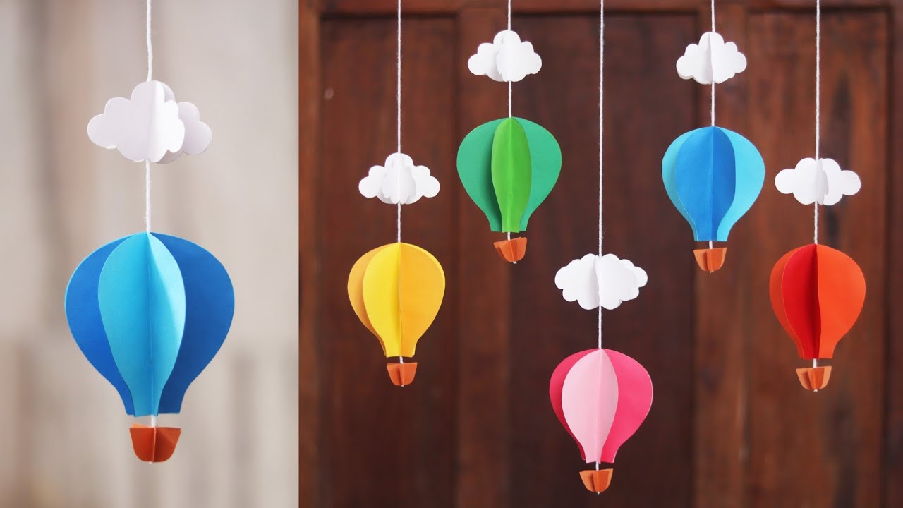 Diy Paper Hot Air Balloon Decoration Idea Crafts On Display