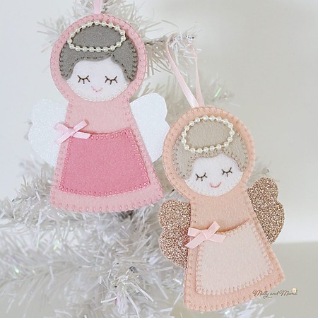DIY Felt Angel Christmas Ornaments Free Pattern