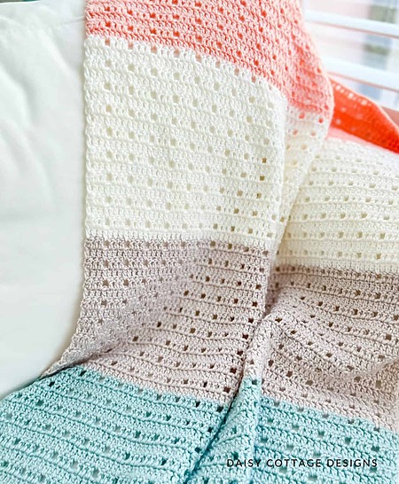 Free colorful blanket crochet pattern