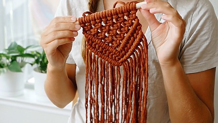 macrame mini wall hanging