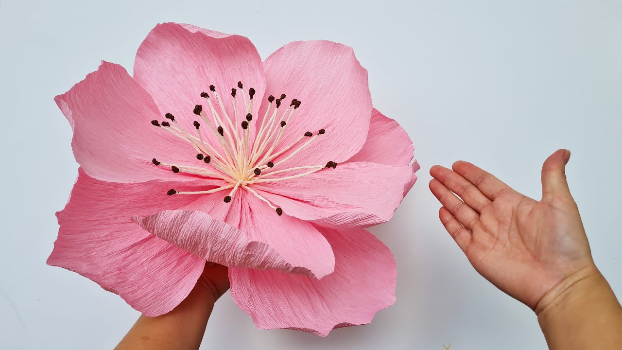 How To Make A Giant Crepe Paper Flower - Crafts On Display