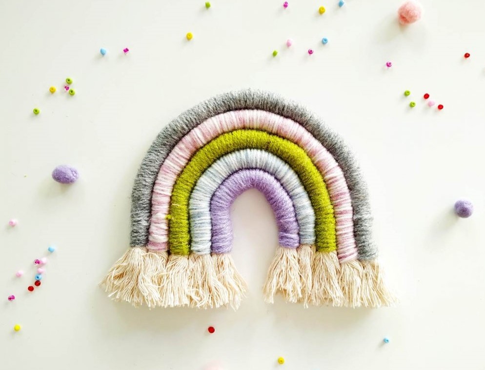 Macrame rainbow wall hanging tutorial Crafts on display