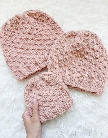 Free bulky dotty beanie knit pattern
