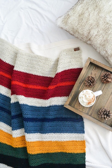 How to crochet a cozy striped blanket - free pattern