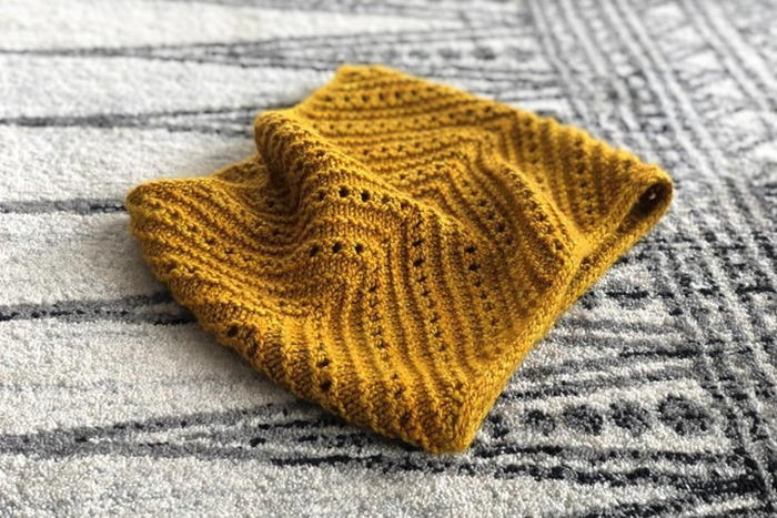 yellow knit cowl