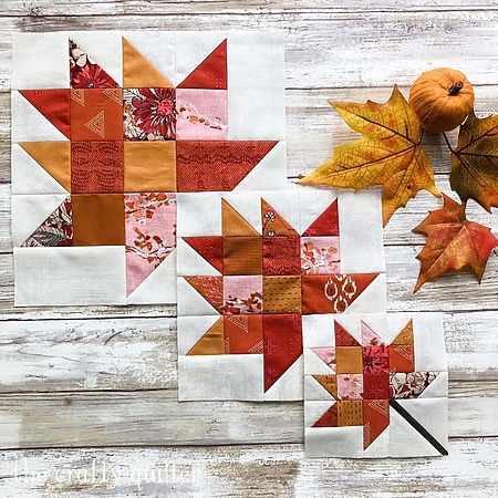 free scrappy leaf quilt block pattern - 3 sizes
