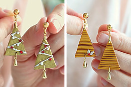 DIY polymer clay Christmas earrings