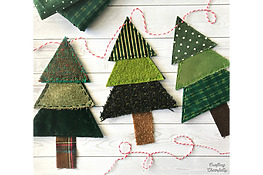 DIY Christmas Tree Banner from fabric scraps