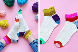 DIY colorful knit short socks