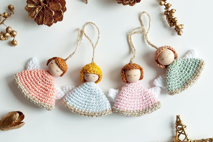 small crochet angel ornaments