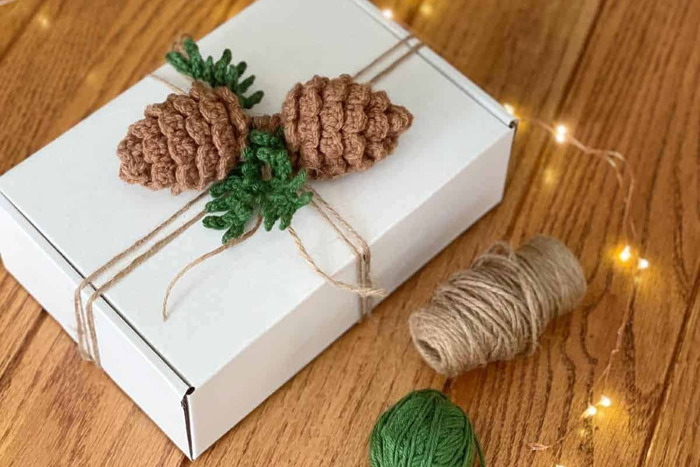 crochet pine cones