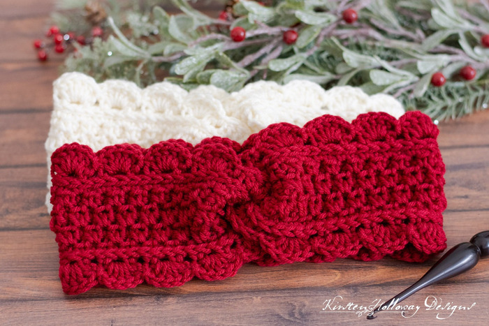 DIY X-twist Crochet Headbands in Red and White