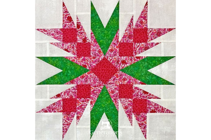 DIY Christmas Cactus Quilt Block