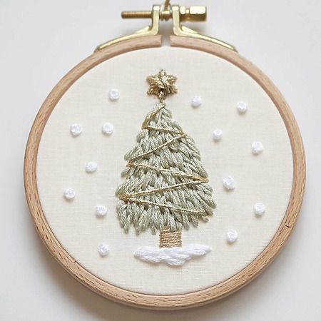 Quick holiday embroidery: make a cozy Christmas tree design