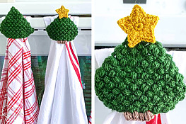 DIY Crochet Christmas Kitchen Towel Toppers