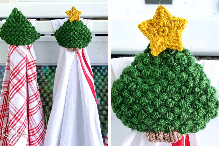 DIY Crochet Christmas Kitchen Towel Toppers