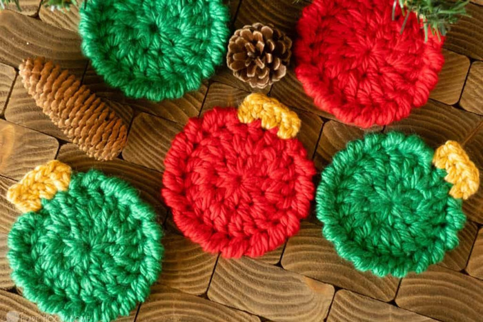 DIY Christmas Ornament Coasters