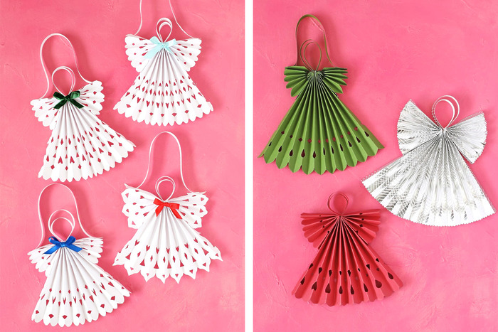 DIY Christmas paper angel ornaments