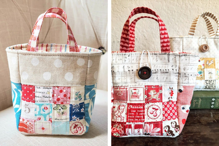 DIY tiny patchwork bags