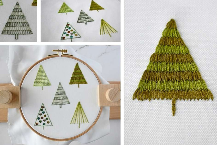 How To Embroider Christmas Trees