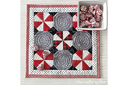 DIY Quilted Peppermint Snowball Candy Mat