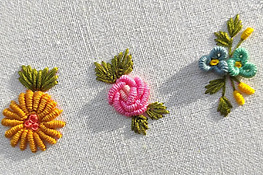 DIY Hand Embroidered Flowers with Bullion Knot Stitch