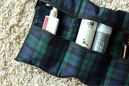 DIY roll-up travel toiletries bag