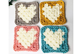 Crochet Heart Granny Squares