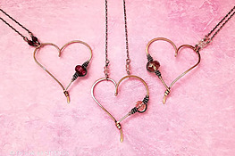 DIY Wire Heart Pendants Featuring a Simple Coiled Coil