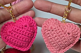 DIY Crochet Heart Keychains