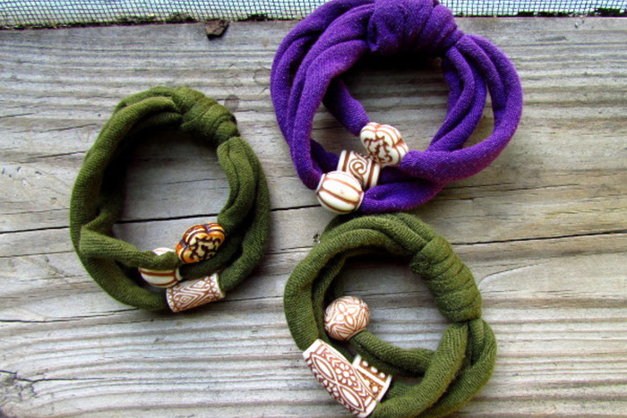 DIY Recycled T-shirt Bracelets