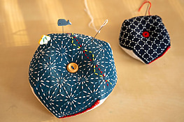 Sashiko Biscornu Pincushion