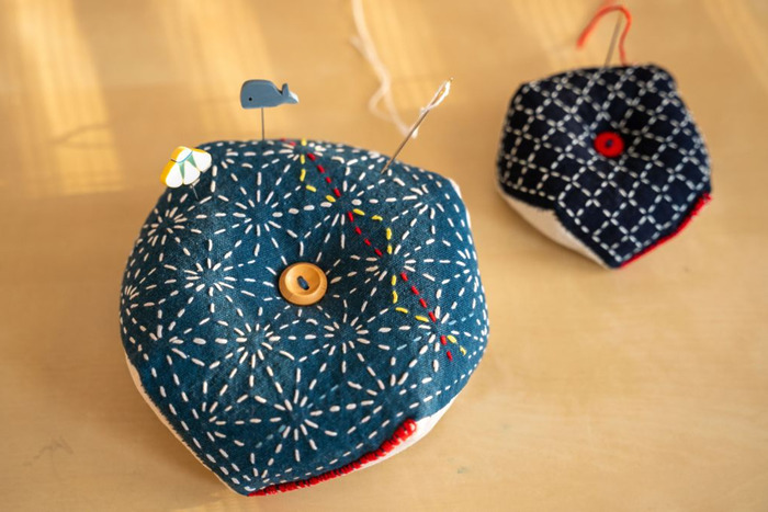 Sashiko Biscornu Pincushion