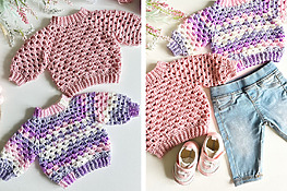 DIY crochet raglan sweaters for children