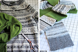 upcycle shrunken wool sweaters into cozy DIY scarf