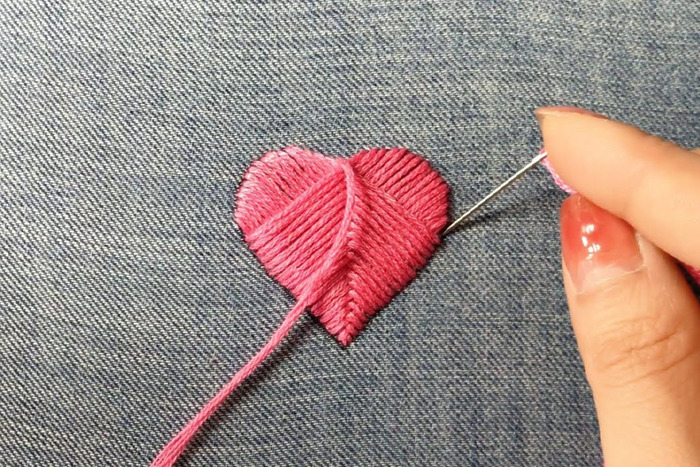 DIY embroidered heart patch