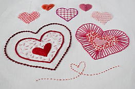 DIY embroidered hearts