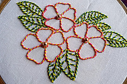 Whipped Stitch Hand Embroidery Flower Design