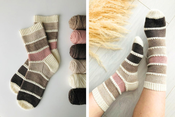 DIY knitted socks