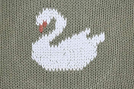 DIY swan embroidery on a sweater