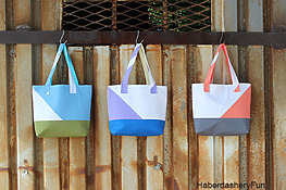 DIY Asymmetrical Color Block Tote Bags