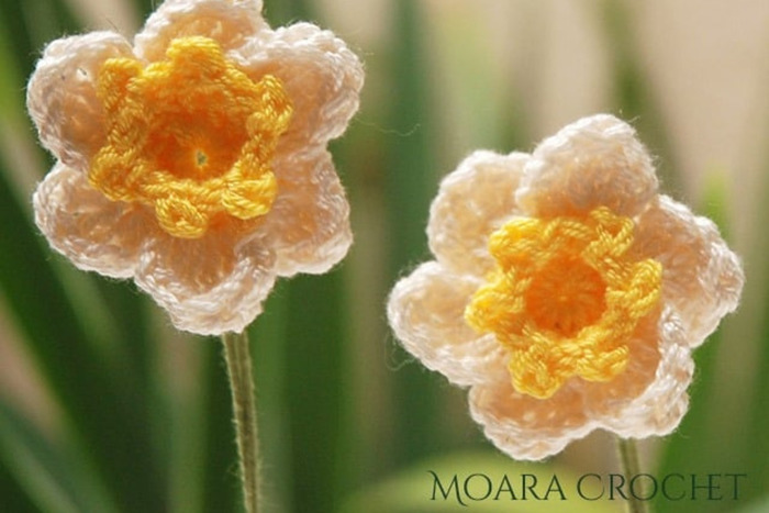 DIY crochet daffodil flowers