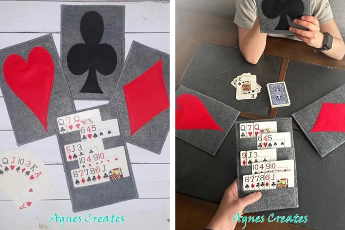 DIY felt playing card holder