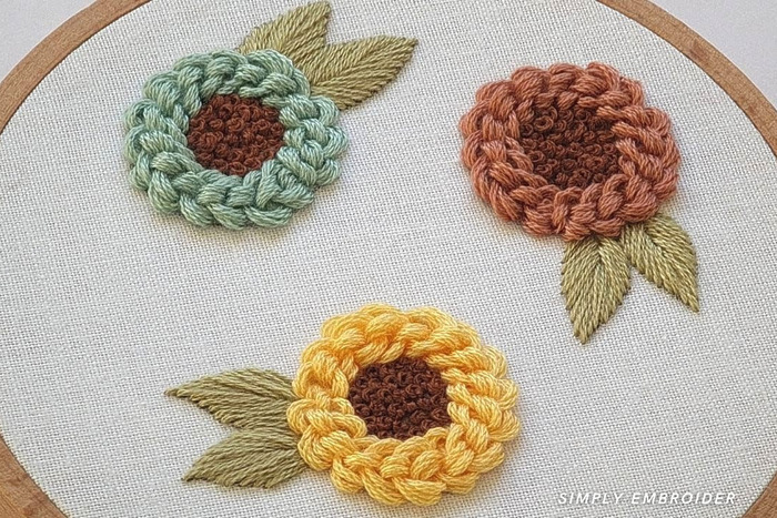 hand embroidered flowers