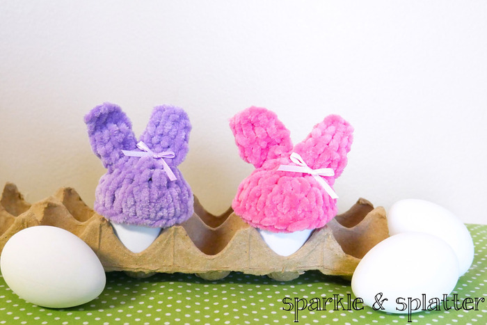 DIY Knitted Bunny Egg Hats