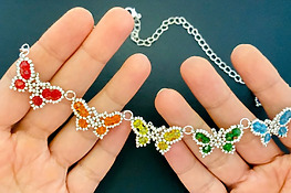 DIY beaded butterfly necklace