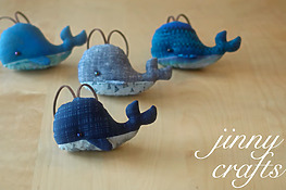 DIY fabric whale bag charm