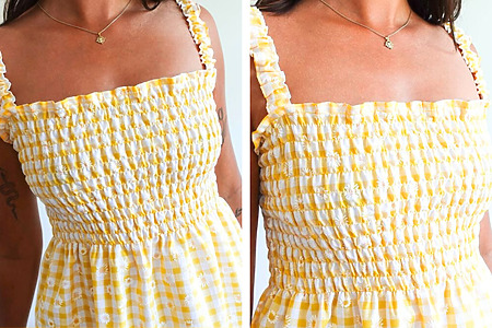 easy DIY shirred summer dress sewing tutorial